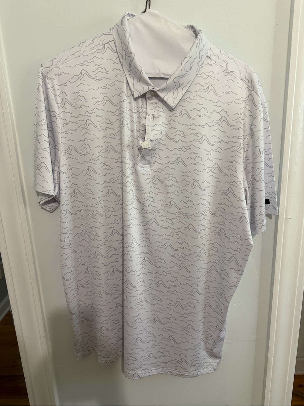 Polo by Ralph Lauren Light Gray Wave-Print Polo